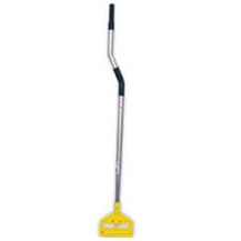 INVADER SIDE GATE WET MOP HANDLE, LARGE YELLOW PLASTIC HEAD, HARDWOOD HANDLE